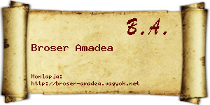 Broser Amadea névjegykártya